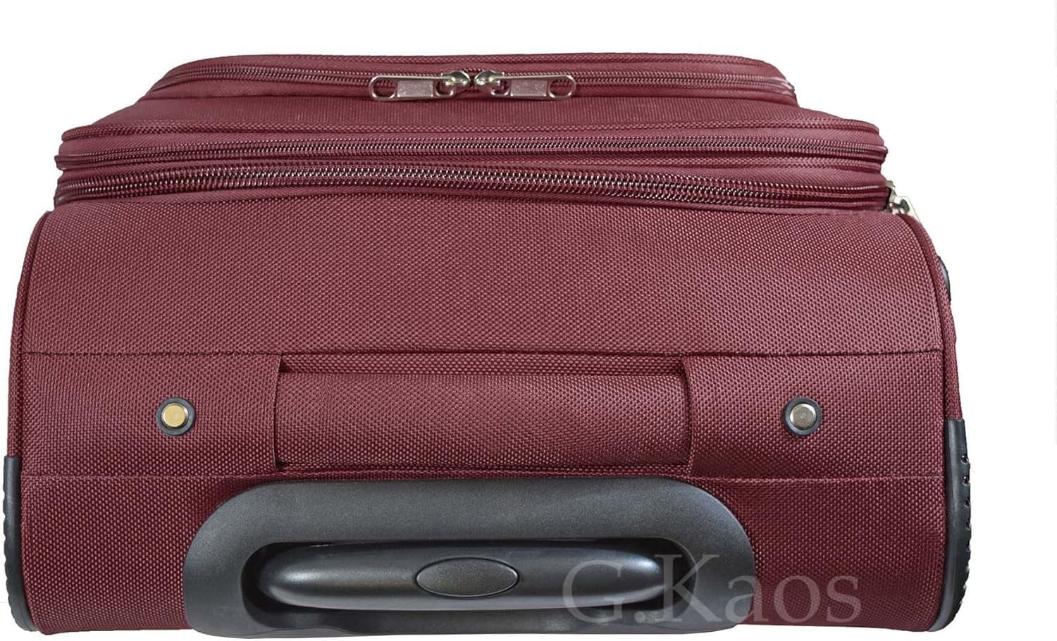 Set 3 Valigie espandibile Valigia semirigide in tessuto poliestere 4 ruote piroettanti trolley piccolo adatto bagaglio a mano per cabina con compagnie lowcost (Bordo)