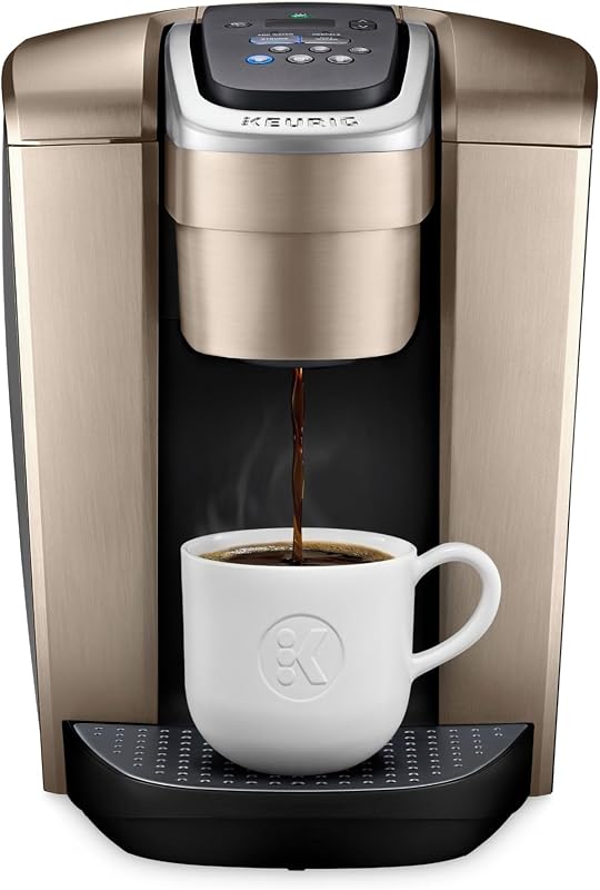 K-Elite Cafetera de cápsulas K-Cup de una sola porción, con control de intensidad y temperatura, capacidad de café helado, tamaño de preparación de 8 a 12 oz, programable, oro cepillado