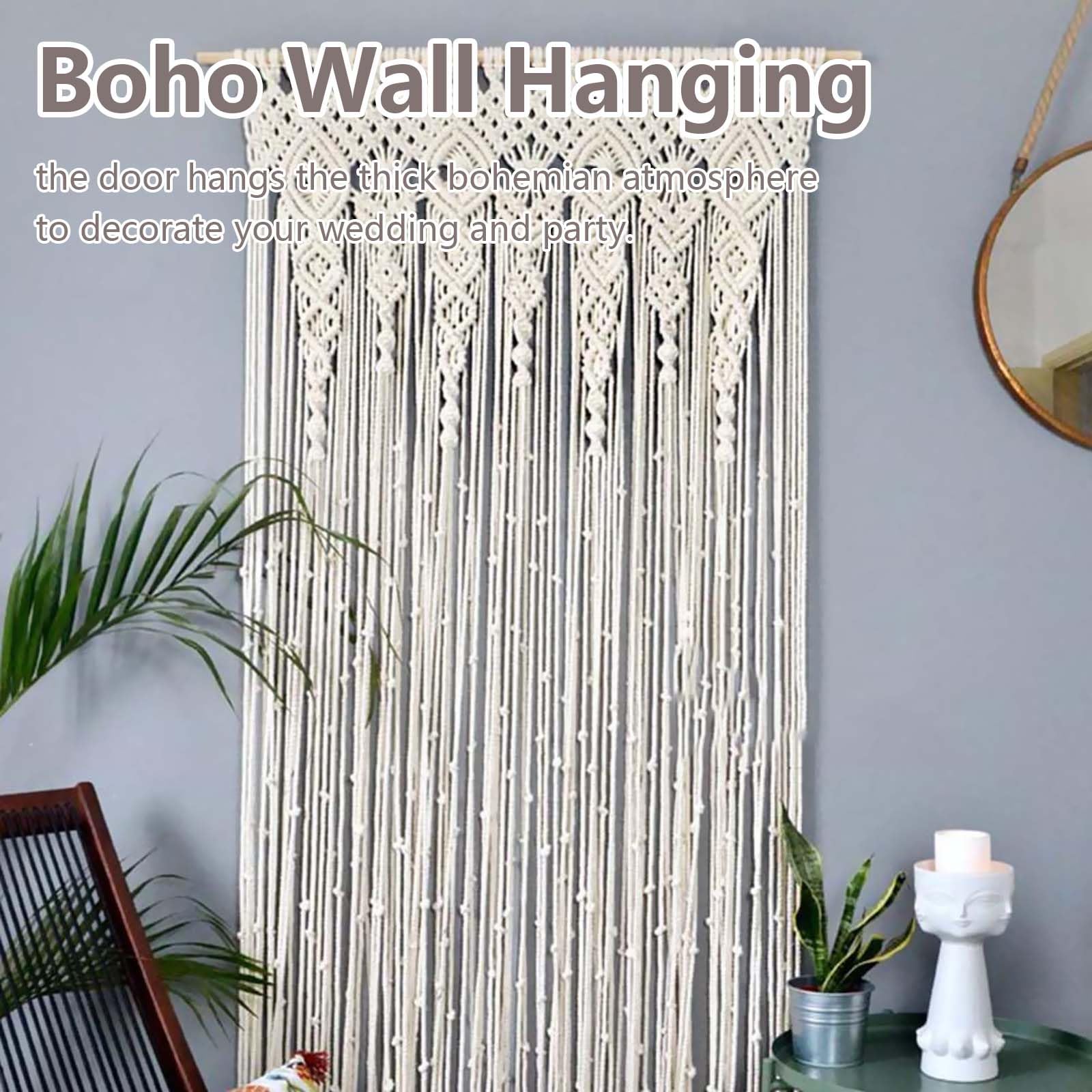 Ecru Ringgordijn Met Grenenhouten Parels En Katoenen Macramé, 1 Stuk 105 X 250 Cm 1000 14 30 230942 1