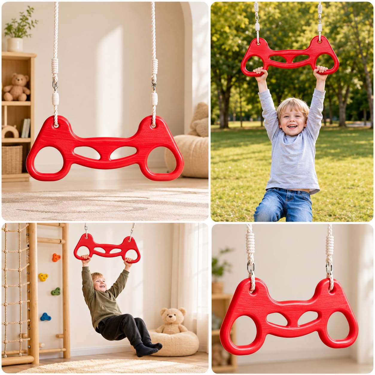 schaukel für drinnen & draußen – vielseitige Schaukel Outdoor & Indoor mit Brett oder Trapezschaukel für Babys