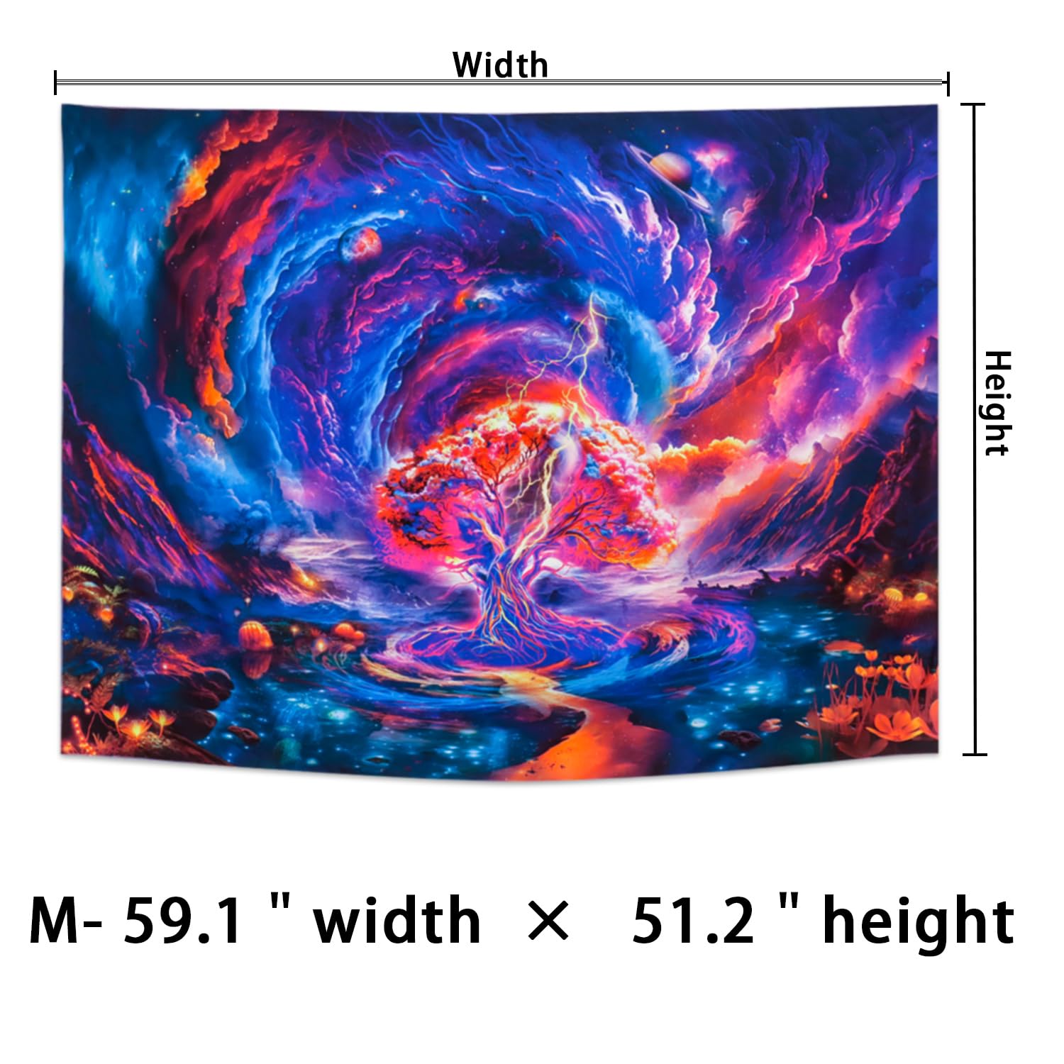 生命の木　タペストリー　ブラックライト対応 Amazon.co.jp: [KMBIGNK] ブラックライトタペストリー 蛍光 UV