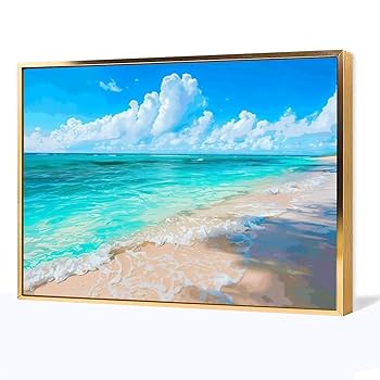 絵画 テクスチャーアート 海景 ホログラム パールカラー ビーチ 海の絵 Amazon.co.jp: 絵画 夏のビーチ アートパネル ポスター 美しい海