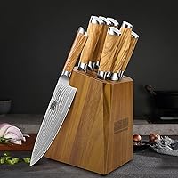 Vista 7 de HOSHANHO Knife Set with Block 7-Piece, Professional 67-layer Damascus Super Steel Kitchen Knife Sets for Cooking, Ultra Sharp Knife Set with