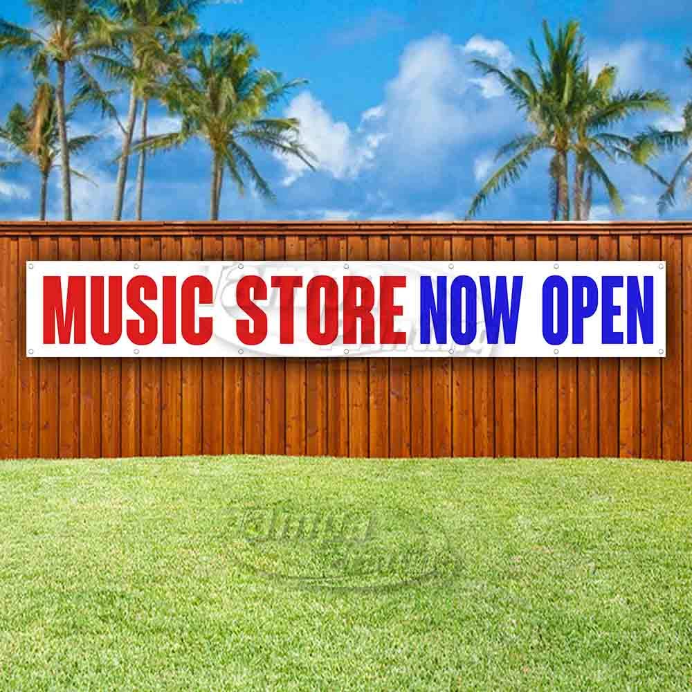 Music Store Now Open Extra Large 13 oz Banner Heavy-Duty Vinyl Single-Sided with Metal Grommets