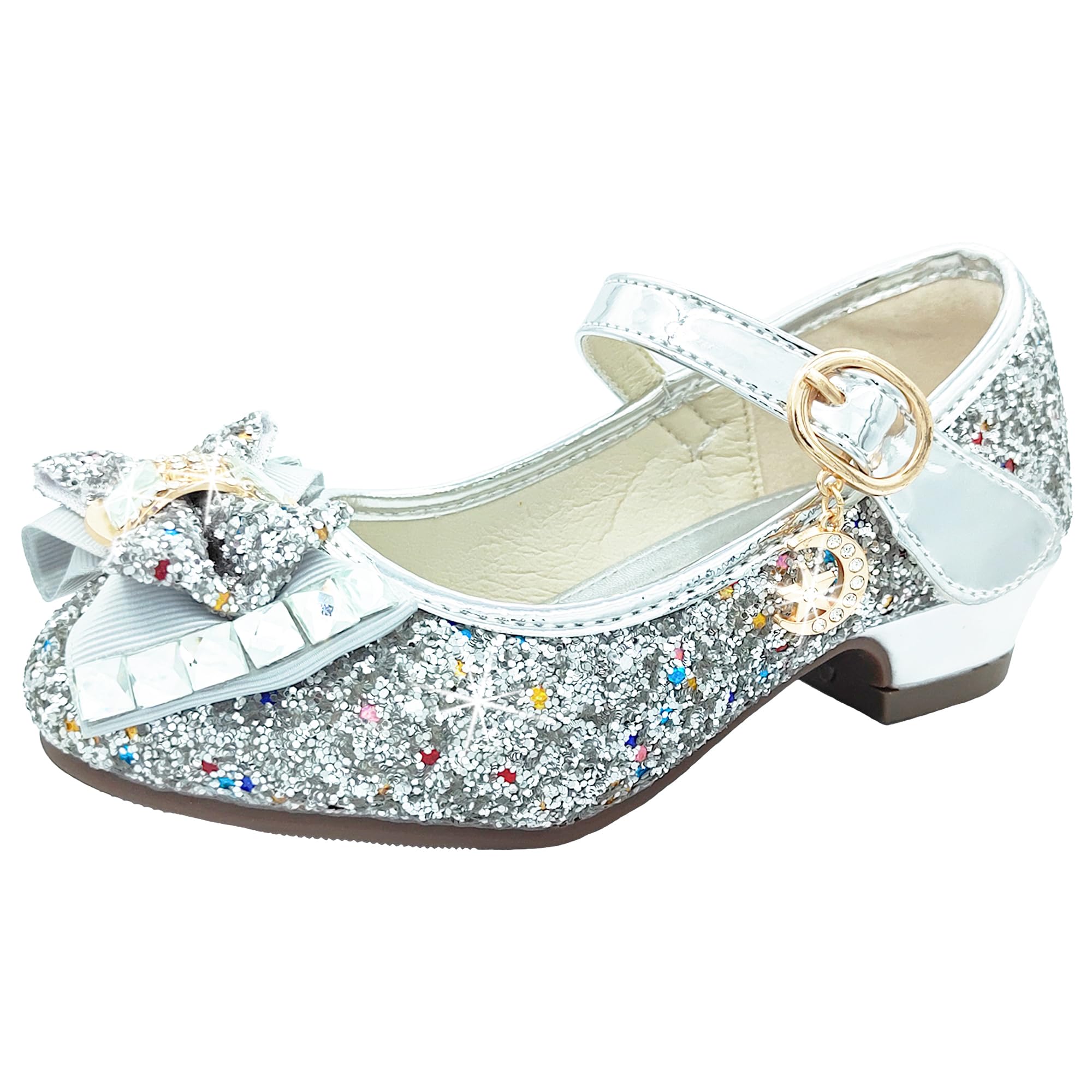 CHINYROZA Prinzessin Schuhe Mädchen Absatzschuhe Kinder Glit
