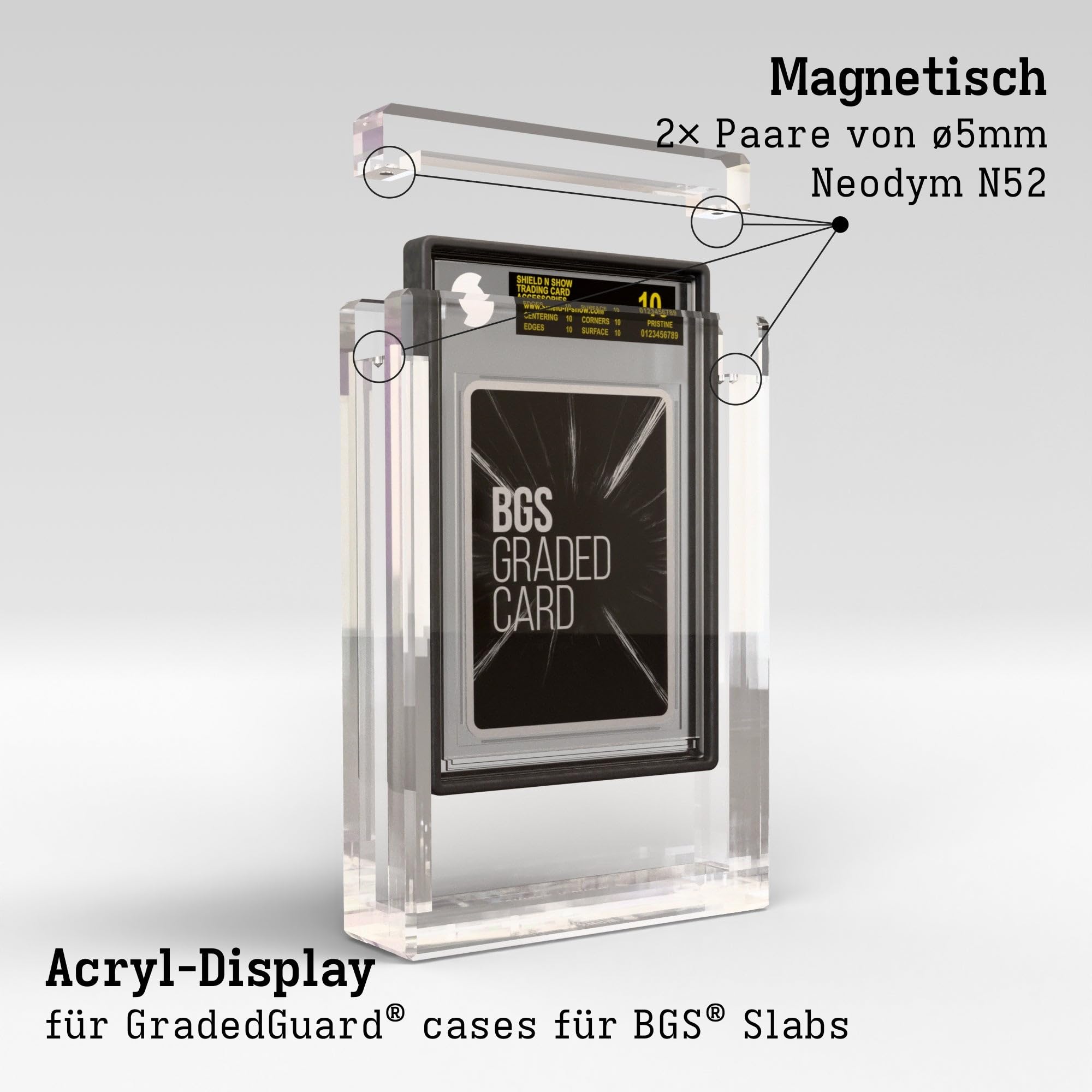 Acryl Display Case kompatibel mit GradedGuard Case für BGS