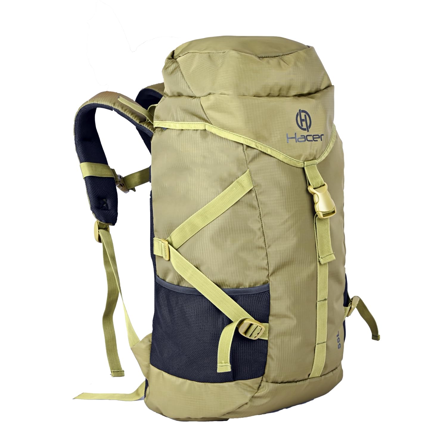 HACER Backpack Unisex Travel Daypack Large Capacity Rucksack Bag for Camping Trekking Hiking Travelling Luggage Tourist - (Olive Green, 55L)-image-28