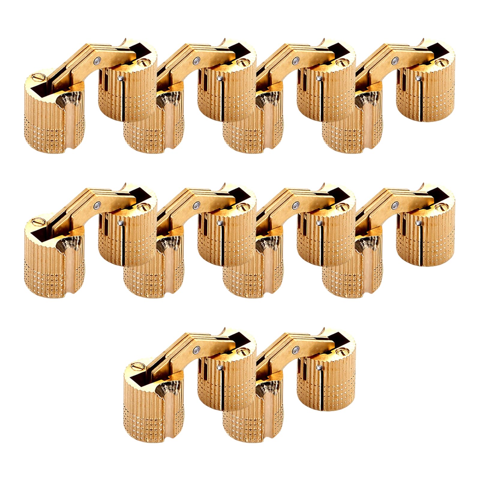 Tertioi 14Mm 10 Pcs Cylindrical Hidden Furniture Hinges Brass Barrel Invisible Door Hardware Invisible Door Hardware