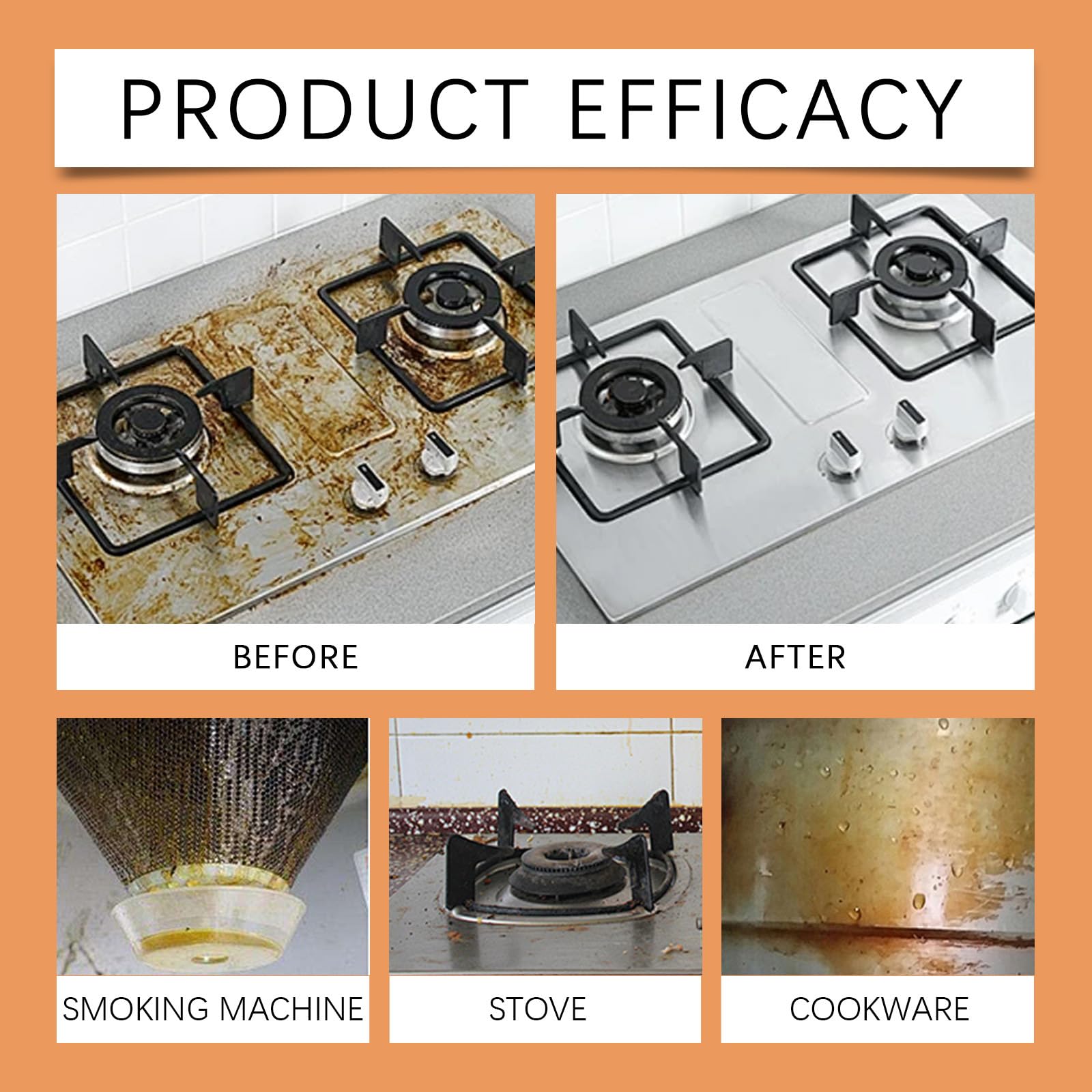 Multifunktionaler Powerful Cleaner,Edelstahlreiniger,Spülmaschinenreiniger,Ceranfeldreiniger,Natürlicher Kokosöl Fleckenentferner,Ölfleckentferner Für Küche,Stellt Glanz Wieder,260g(5 Stück)