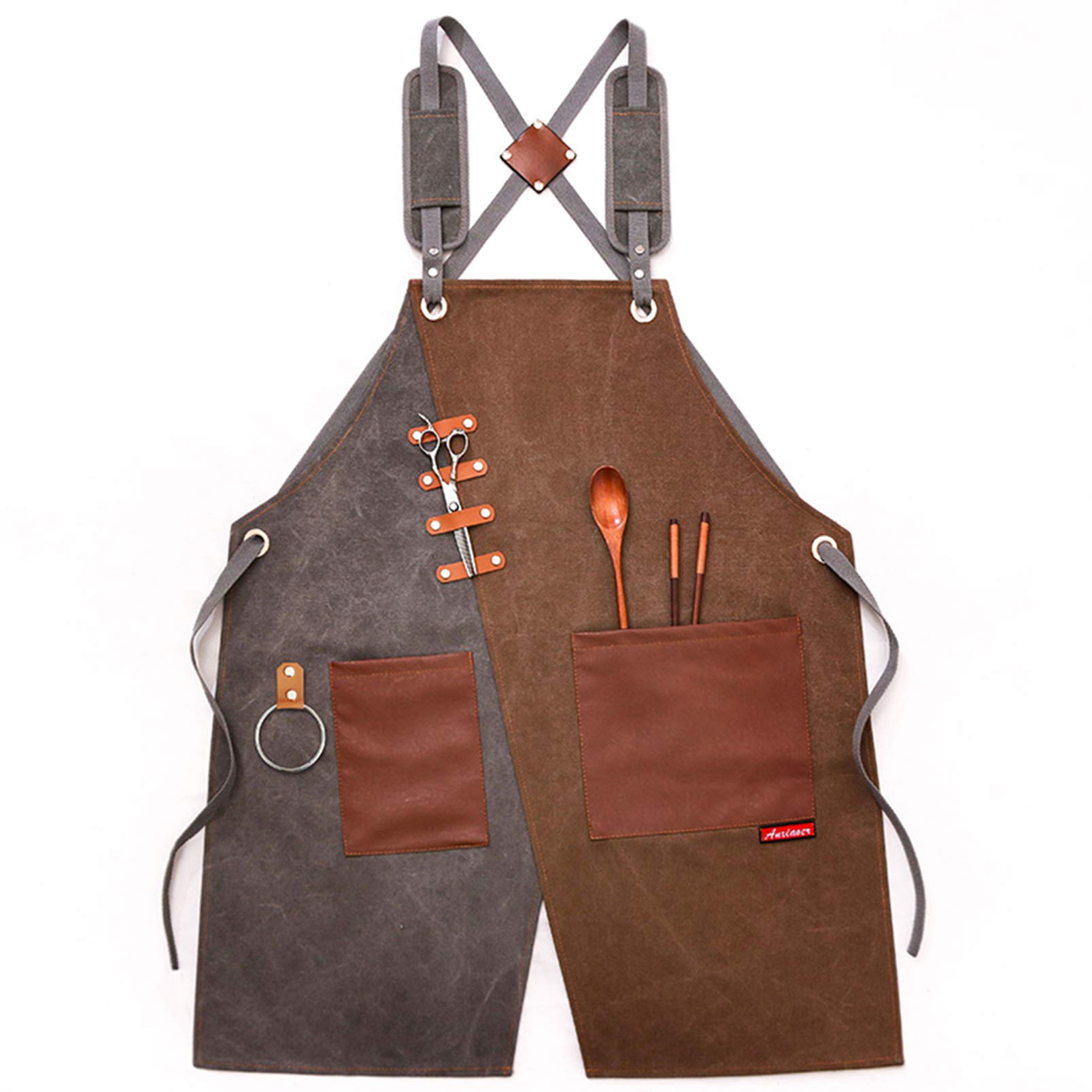 Tabliers - Jambes Fendues, réglables, pour Hommes, Femmes, Barbiers Professionnels, tatoueurs, stylistes, Baristas, barmans, serveurs, E (G)