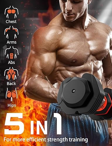 Miniatura 2 de LEEKEY Mancuernas ajustables, mancuernas con mango antideslizante para ejercicio y fitness, ajuste rápido de peso, equipo de entrenamiento