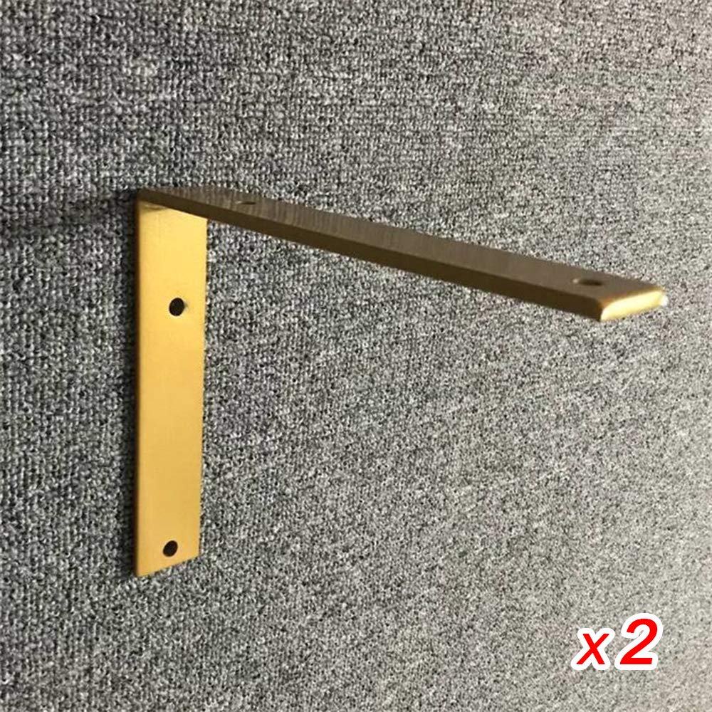 Shelf bracket KUWD L-Shaped, Triangle Bracket, Gold/White/Black, 15 18cm, Bookshelf, Flower Stand, Right-Angle Wall Support Bracket, Set of 2