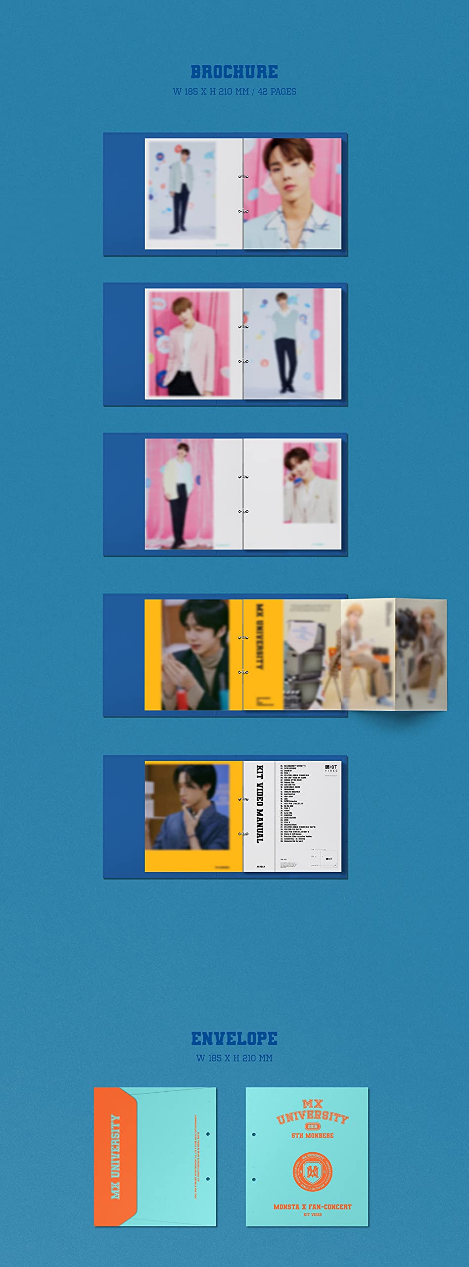 Monsta X - 2021 Fan-Concert [MX UNIVERSITY] [Kit Video ver.] [Pre Order] Kit Video+Brochure+Folded Poster+Others with BolsVos K-POP Webzine (9p), Decorative Stickers, Photocards