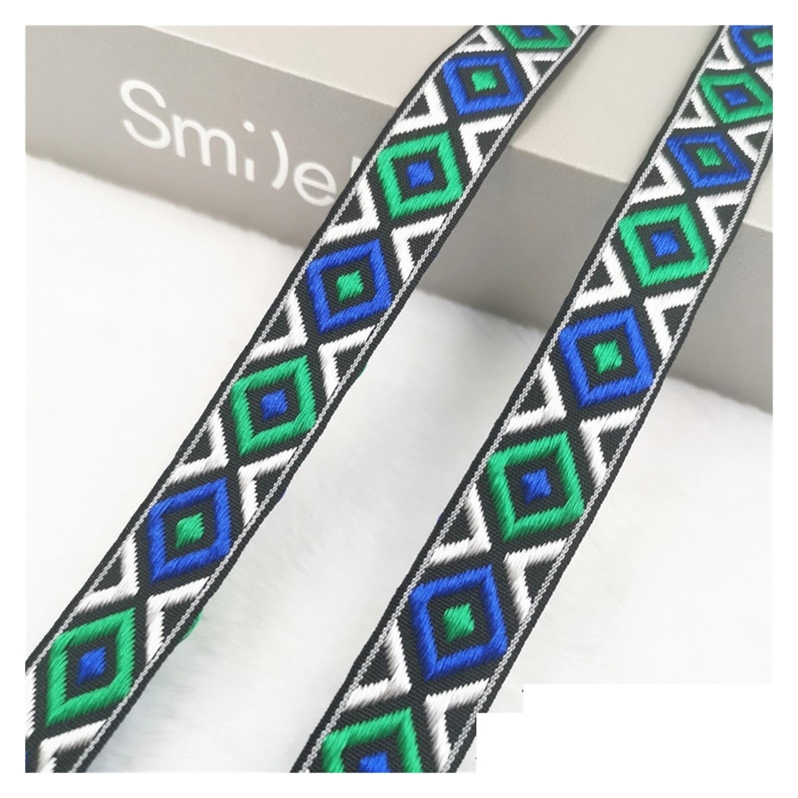 Webbing 5 Yards 20mm Shining Candy Color Woven Embroidered Jacquard Ribbons Decoration Silky Webbing for Pet Collars, Bags and Clothes(GS06 20mm 5Yards)