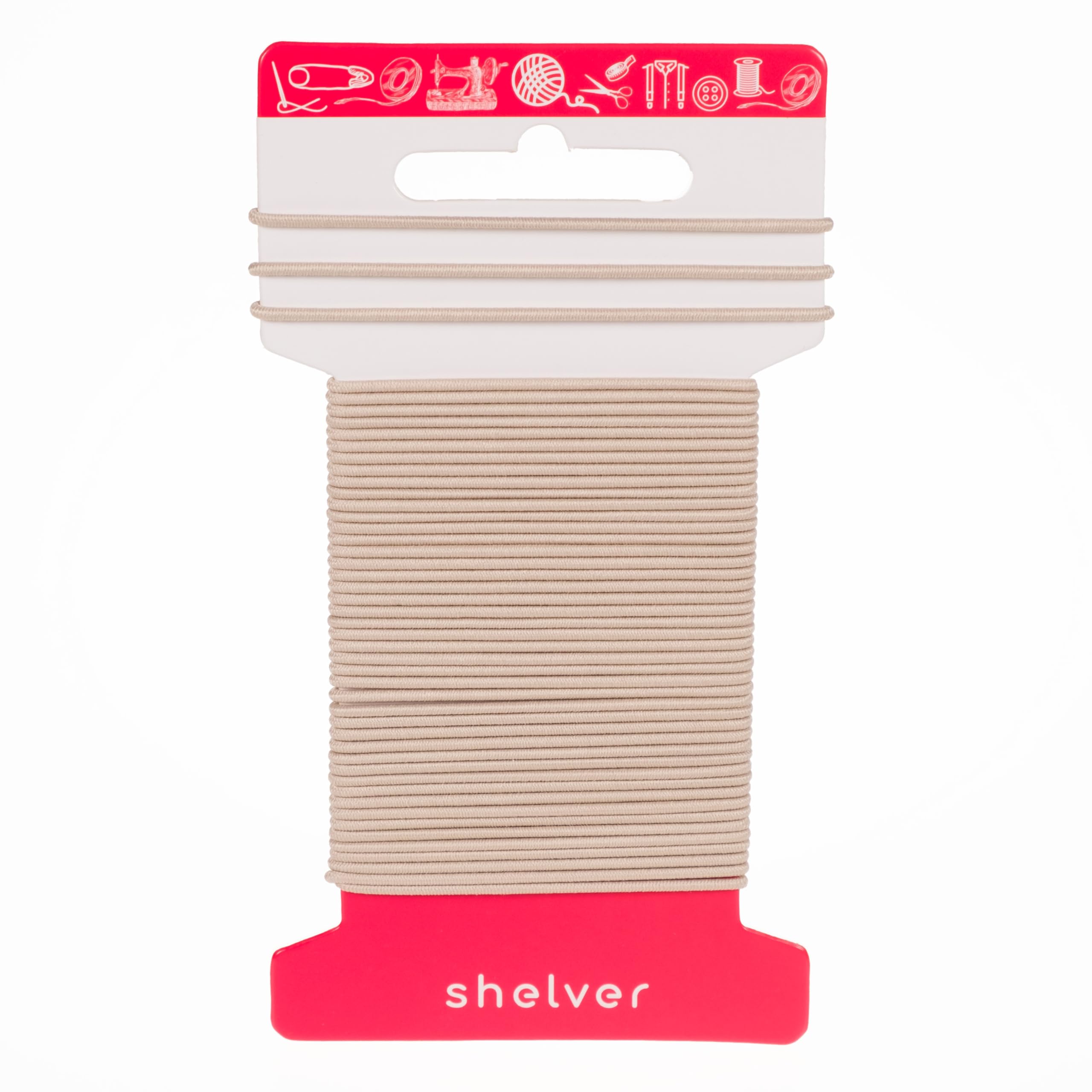 Shelver Elastic String Cord, Black-White-Beige, 1mm-1.5mm-2mm-2.5mm-3mm, 6 metres