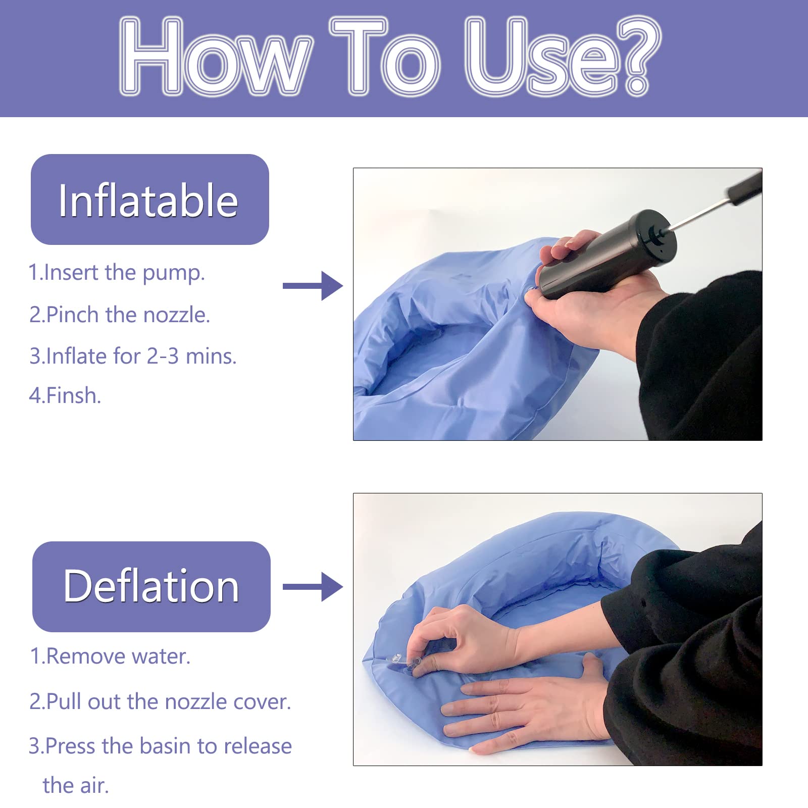 Inflatable Bedpan - Potty for Elderly & Disabled -5 Inflatable Bedpan - Potty for Elderly & Disabled -5
