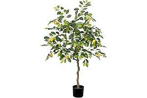 Romantic Season Artificial Lemon Tree, 4FT Lifelike Fake Lemon Plant