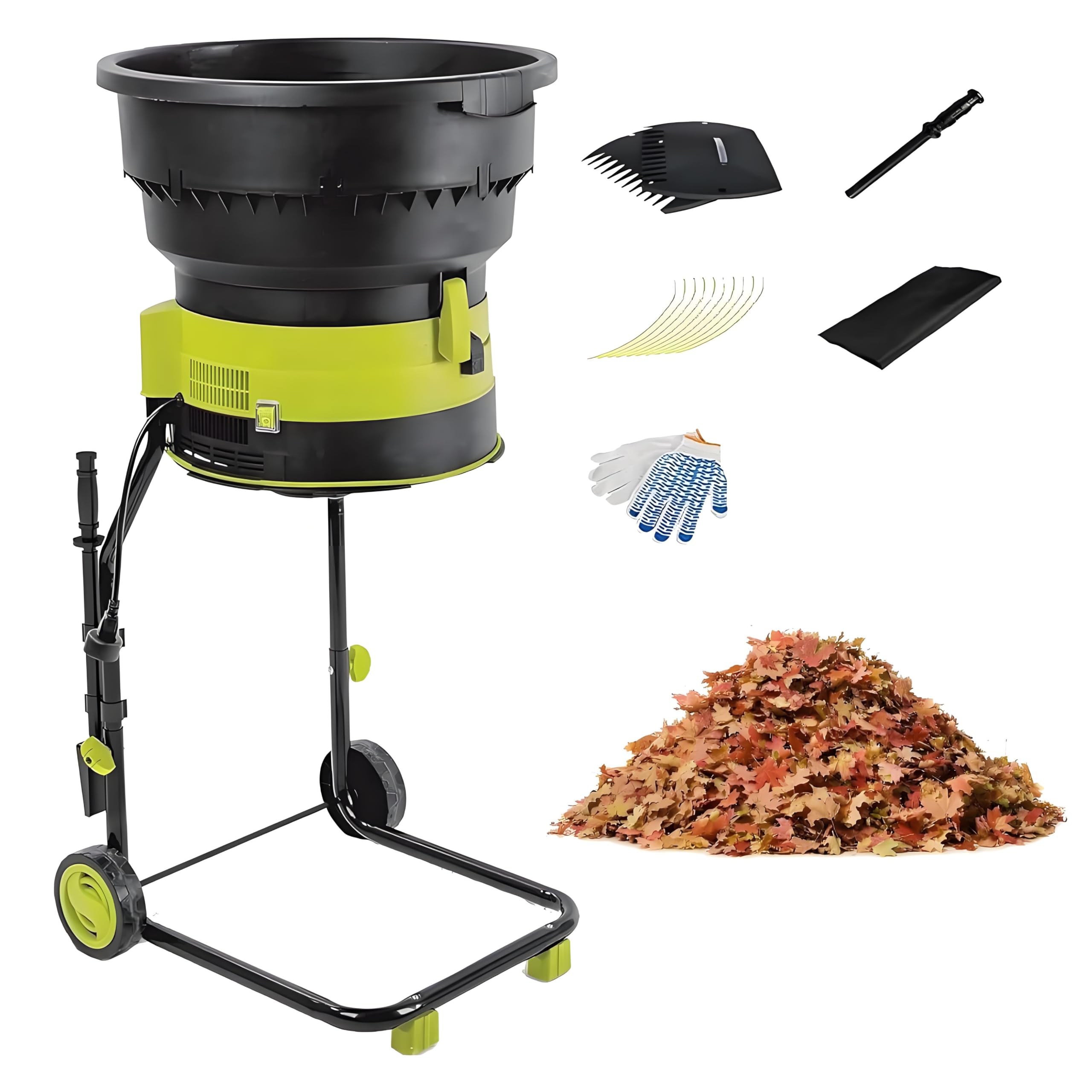 Trituradora De Compost De Hojas, Trituradora Jardín para Compostaje, Trituradora De Hojas Sin Cuchillas, Diseño Portátil Sin Cuchillas, Longitud del Cable De Alimentación Seleccionable nopowerline