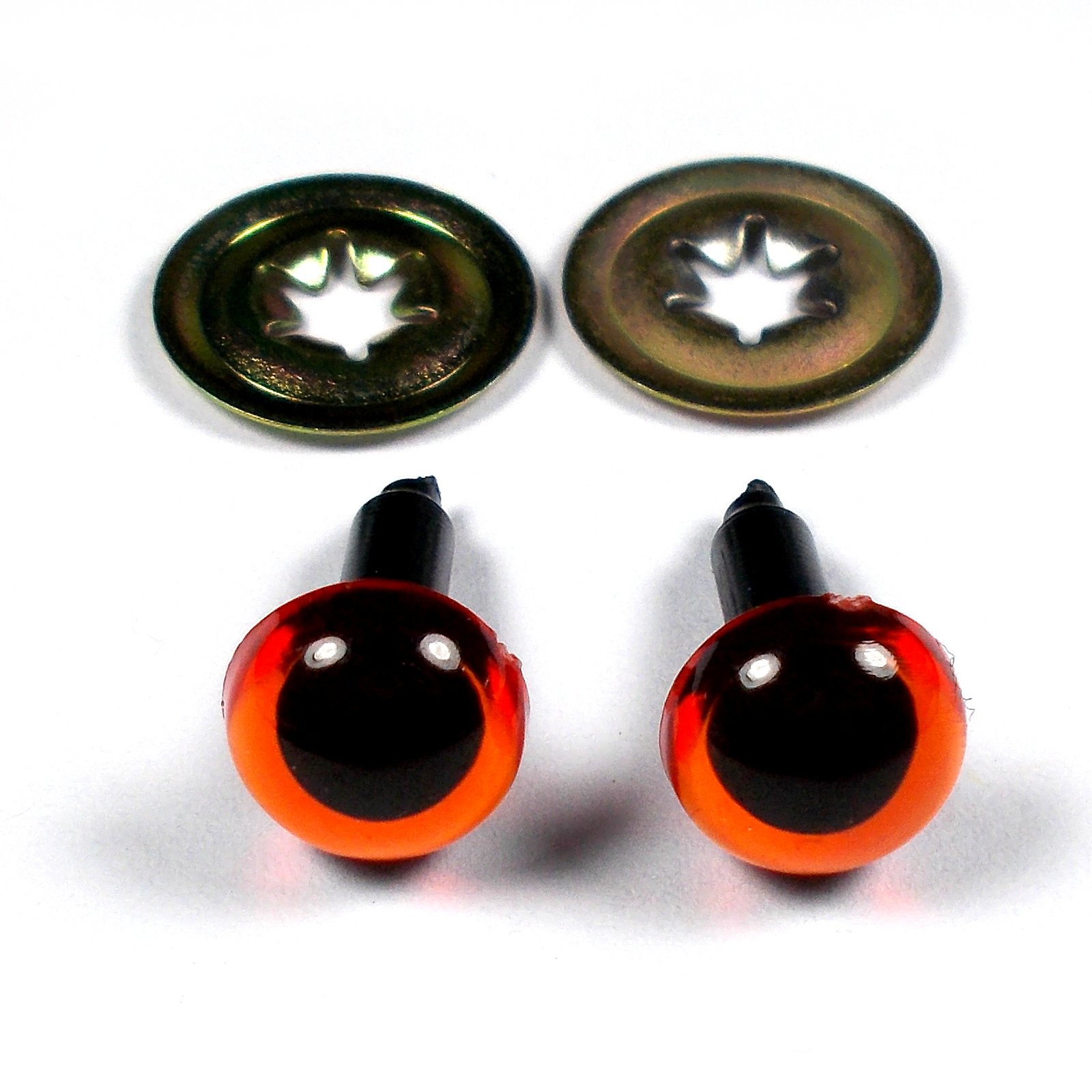 Animal Eyes - Teddy Bear Soft Toy Doll Making - Amber - Pack of 2 Eyes (12mm)
