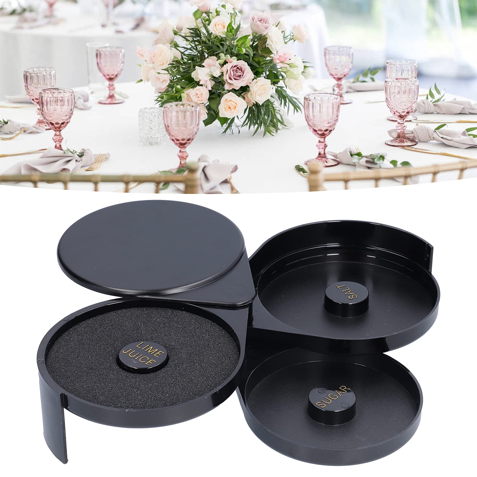 Glass Rimmer 3 Tier Sugar Salt Lime Juice Storage Tray Bartender Tool Cocktail Home Bar Party Supplies