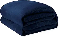 Cobertor Casal Soft Microfibra Toque Aveludado Antialérgico Coberta Dupla Face Confortável Ótima para o Dia Dia - 1,80m x 2,00m (1, Azul Marinho)