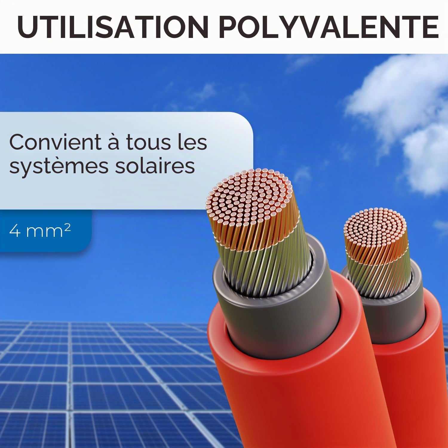 deleyCON 25m Câble Solaire 4mm² - Câble Photovoltaïque pour Installations PV - Résistant aux UV Sans Halogène pour 1kV AC 1,5kV DC - Idéal pour la Pose Fixe et Contacts Enfichables PV - Rouge