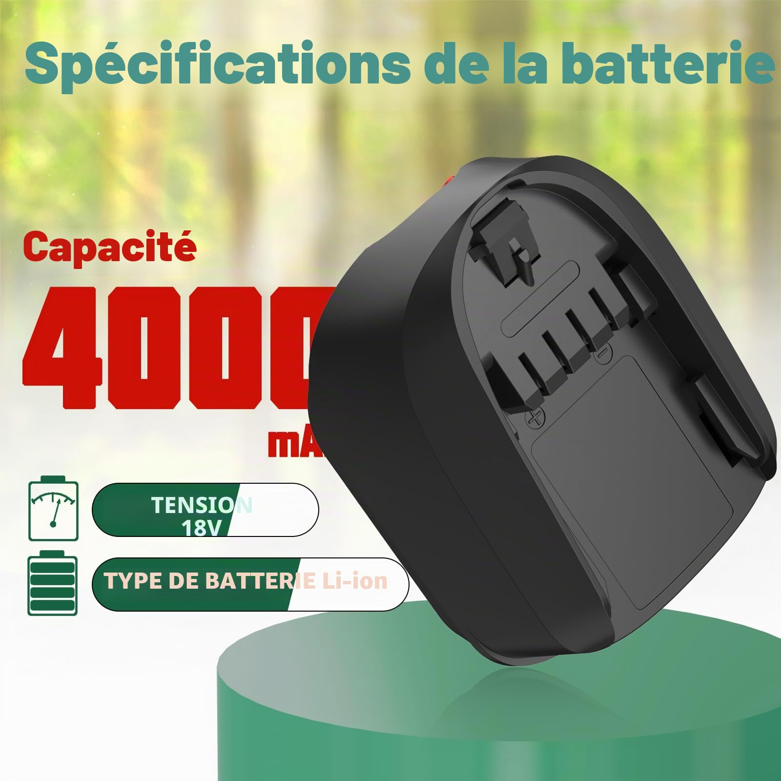 Lot de 2 batteries Li-ion de rechange 18 V 4000 mAh pour Bosch PSB 18 LI-2, PST 18 LI, UNEO MAXXH, Uneo Maxx, PSM/PSR/PSR/PSB 18 LI-2H, 1600Z00000, 2607335040, 2607336207