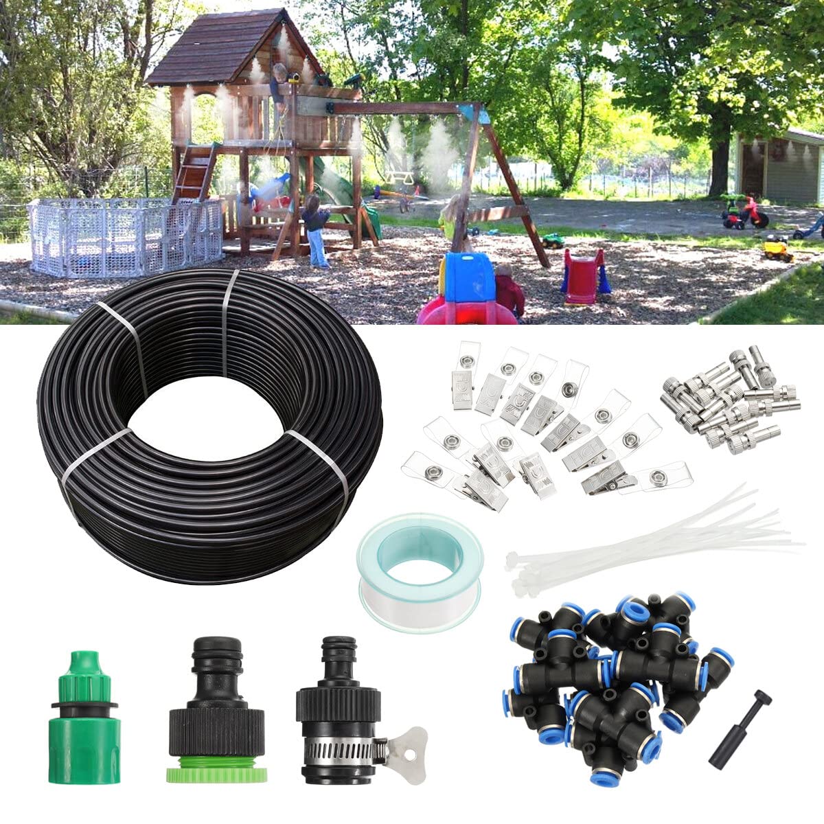 LuckgoPATHONOR 10M 48PCS Automatic Sprinkler DIY Garden Watering Micro Drip Irrigation System Hose Kits