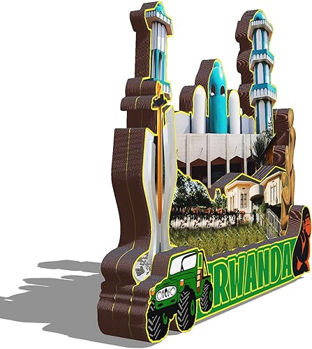 Miniatura 2 de Imanes de madera para refrigerador 3D de Ruanda África, para viajes, coleccionables, recuerdos, decoraciones hechas a mano, 4