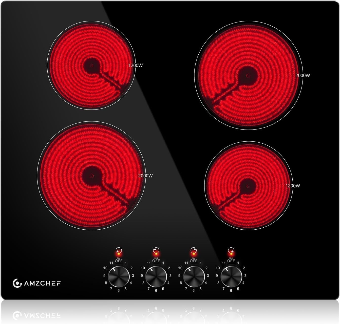 Amzchef 24 inches bulit in electric cooktop 240/6400