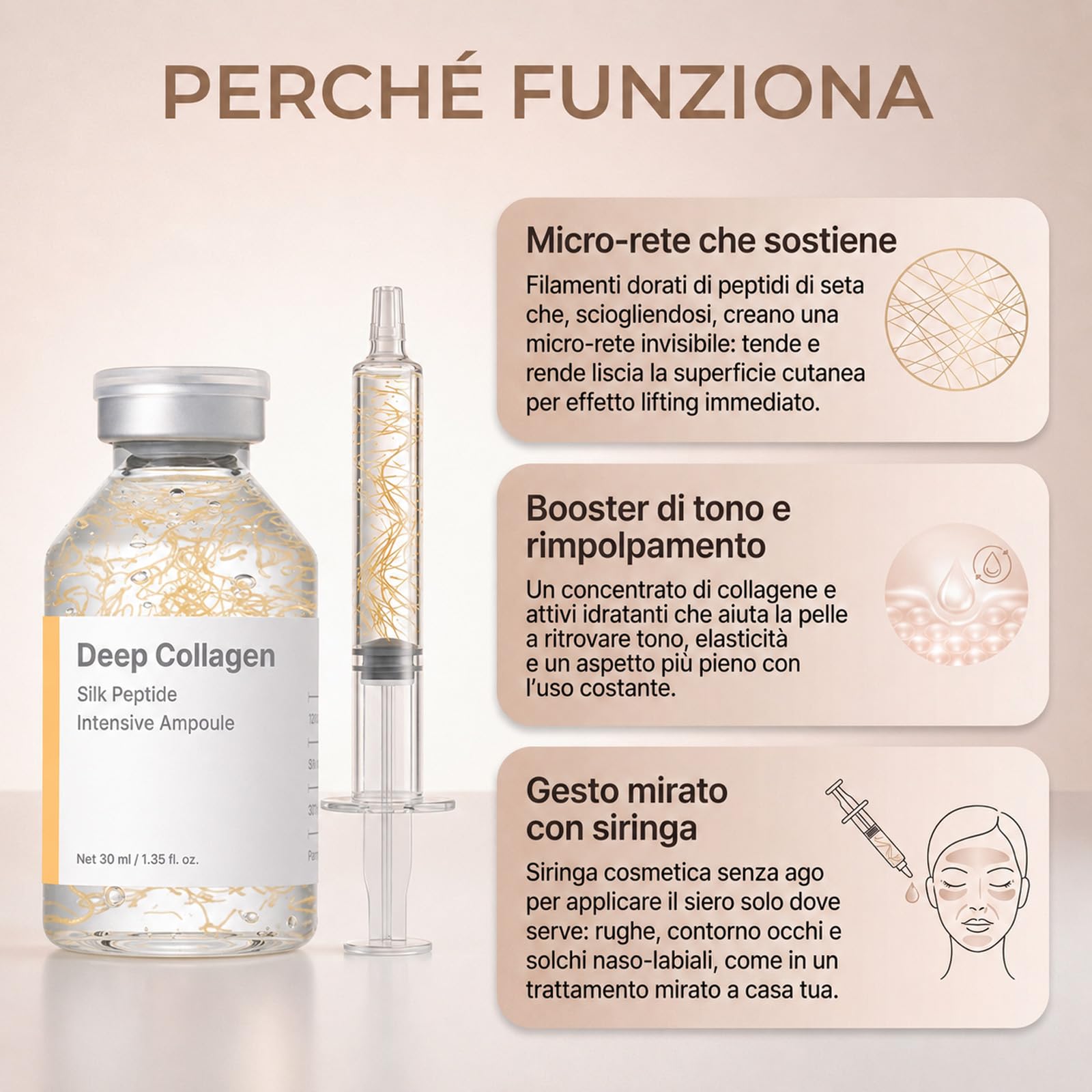 Biochroma Siero Coreano Effetto Lifting Dalla Prima Applicazione 2Pack, Siero Con Peptidi Di Seta E Collagene, Attenua Le Rughe, Idrata In Profondità, Consistenza Leggera 30 Ml