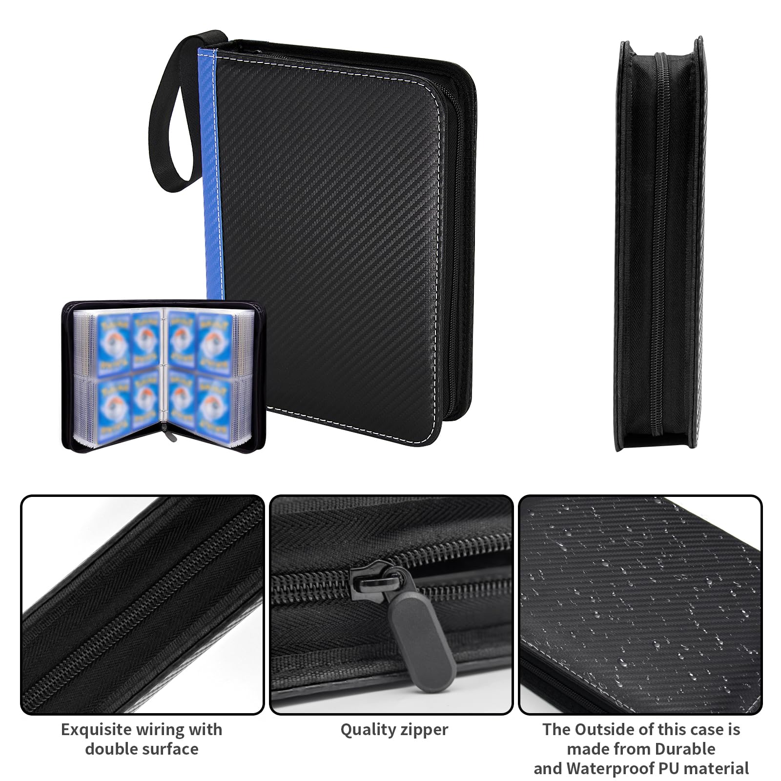 MaoKea Card Binder For Pokemon Card 4-Pocket Sleeves with 440 Cards Holder,Game  Collection Binder Card Holder Of Fit for TCGcard album,game card Yugioh  Trading Sports Cards (Blue and black) : Amazon.ae: Toys