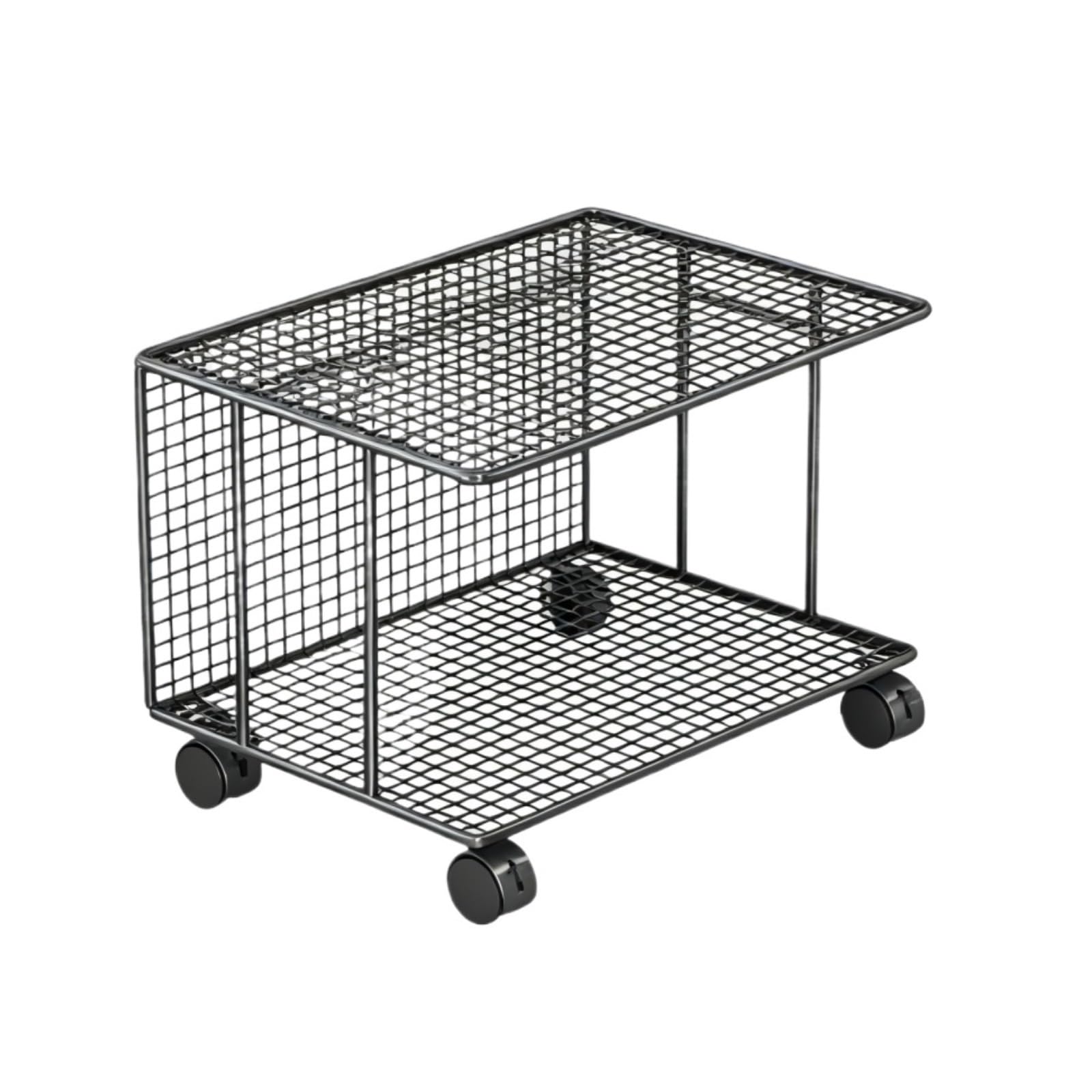Podstawki pod drukarki Stojak Na Drukarkę, Dwuwarstwowy, Wielofunkcyjny Organizer Pliki Organizer Półki(Black,48x38x37 cm)