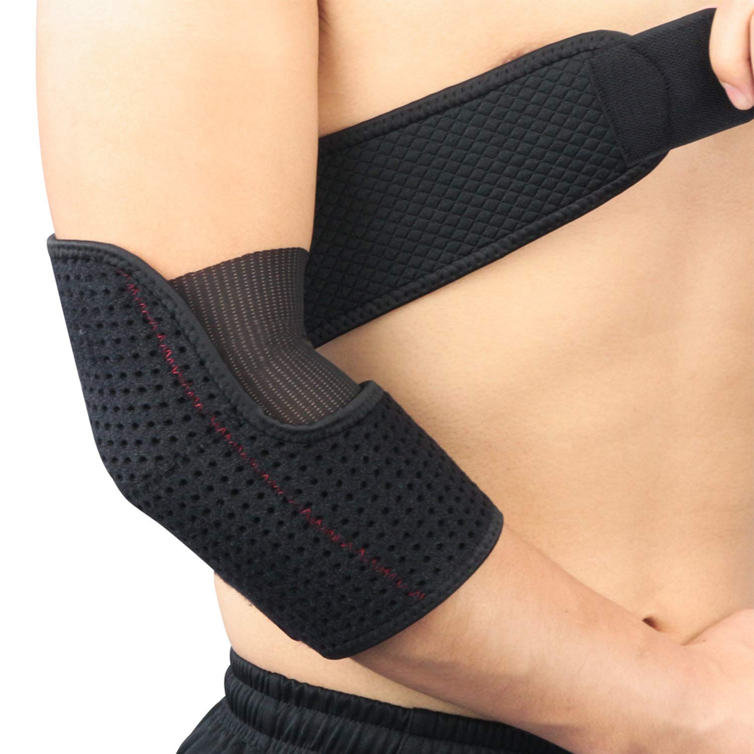 Adjustable Elbow brace for Tennis Elbow, Golfer's Elbow,Tendonitis,Bursitis, Arthritis,weightlifting, Sports Injury Recovery,Reduce Elbow Pain for women & men(1PCS)