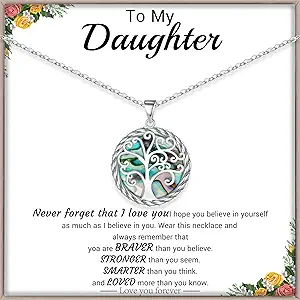 Christmas Gifts for Women Tree of Life Necklace for Women Birthday Gifts for Her Stocking Stuffers Pendant Necklace with Shell Tree Mothers Day Gift for Mom Grandma Wife Daughter Anniversary Christmas Jewelry