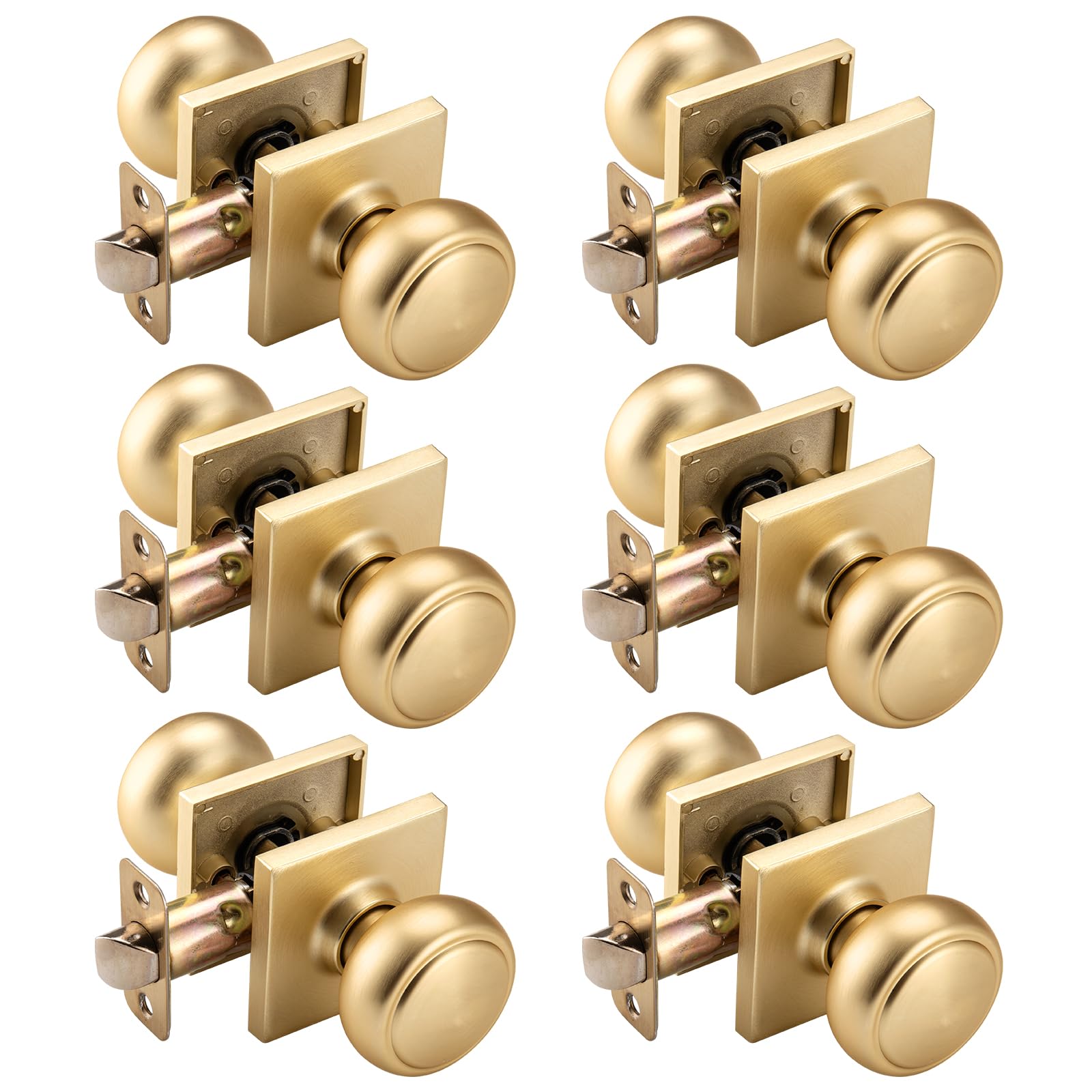Gold Coastal Door Knobs with Lock - Privacy & Security -14