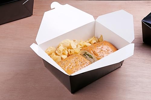 Miniatura 4 de Royal #4 Caja plegable negra para llevar, 7-34 pulgadas x 5.5 pulgadas x 3.5 pulgadas, paquete de 160
