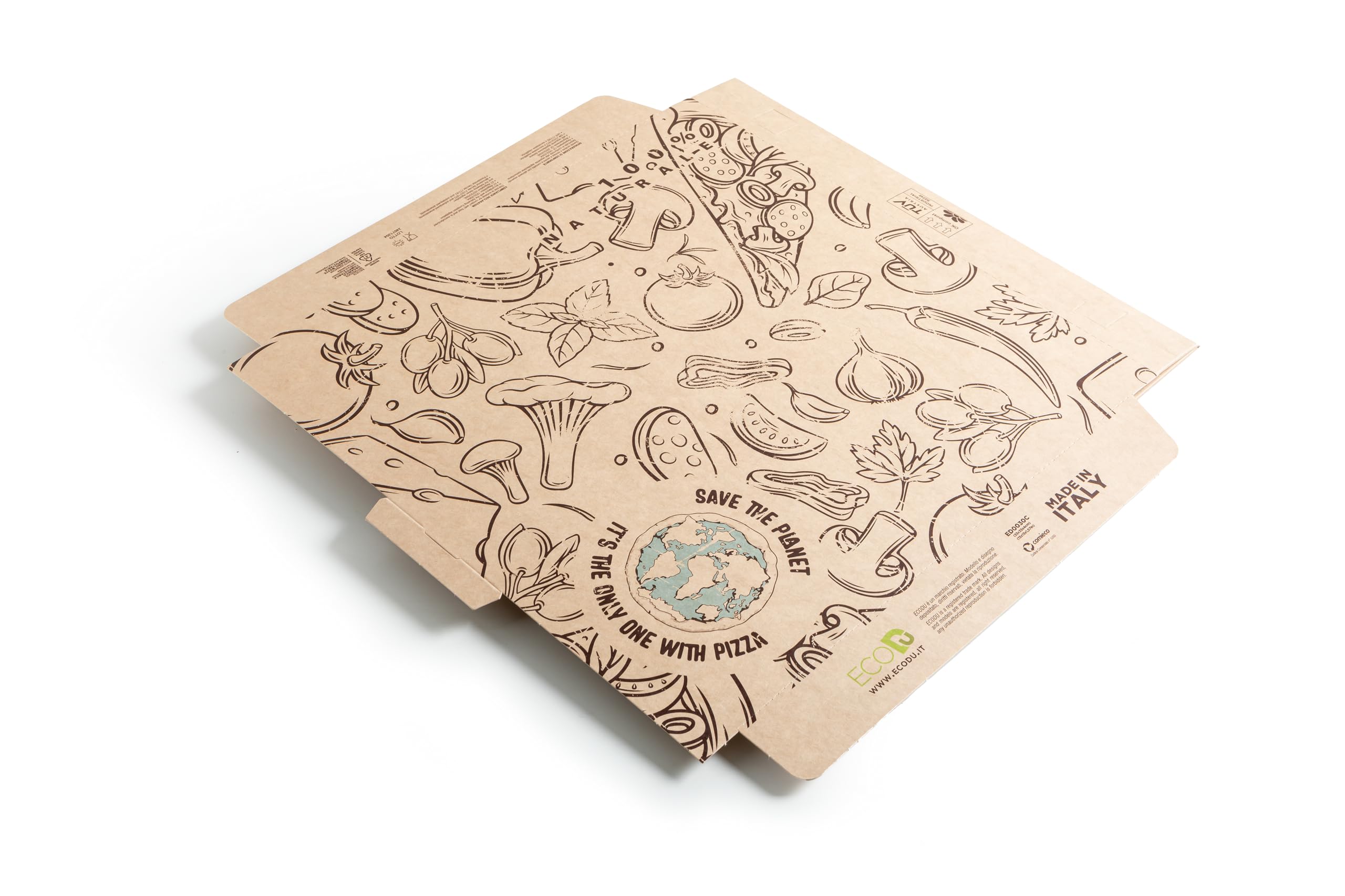 Scatola Pizza da asporto compostabile 40x30x6, 80 pz INODORE, RESISTENTE ALL'UMIDITA' E CALORE, 100% KRAFT NATURALE, CELLULOSA INNOVATIVA CHE NON ALTERA IL PROFUMO E IL SAPORE DELLA PIZZA