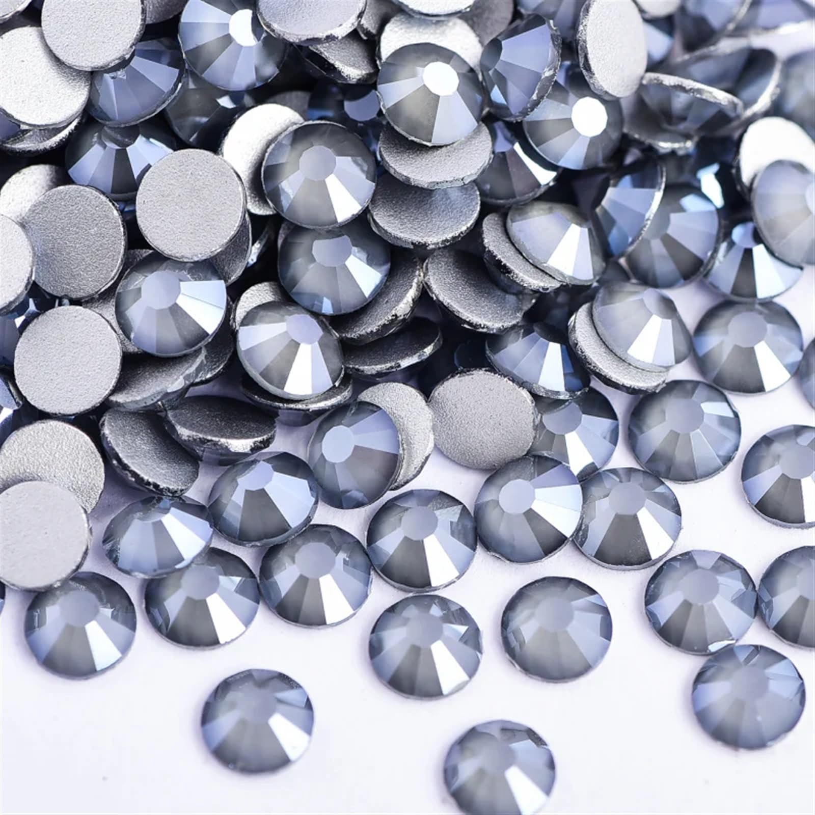 Hotfix Rhinestones Black Glass Strass Nail Art Rhinestones Flatback Jet Glue On Stones Non Hotfix Rhinestones for Nail Art Decorations Rhinestone (Color : Lt Grey Mocha, Size : SS3-1440pcs)