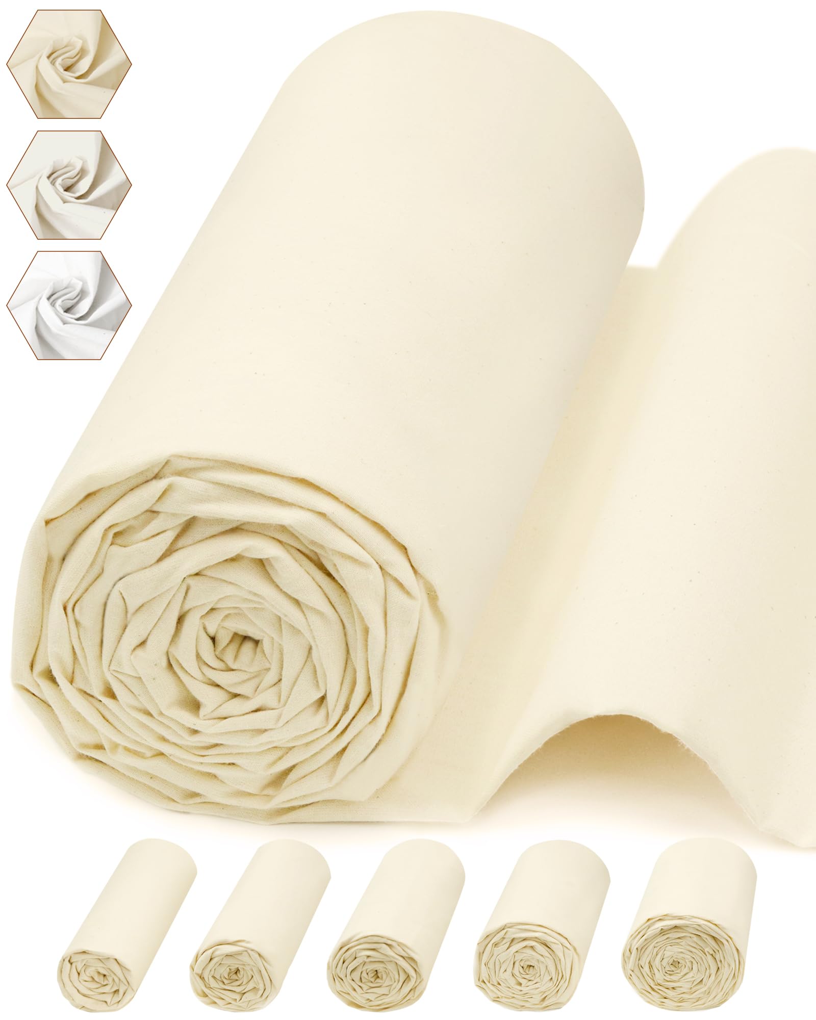 FIVEIZERO 100% Cotton Muslin Fabric by The Yard 63 Inch x 5 Yards