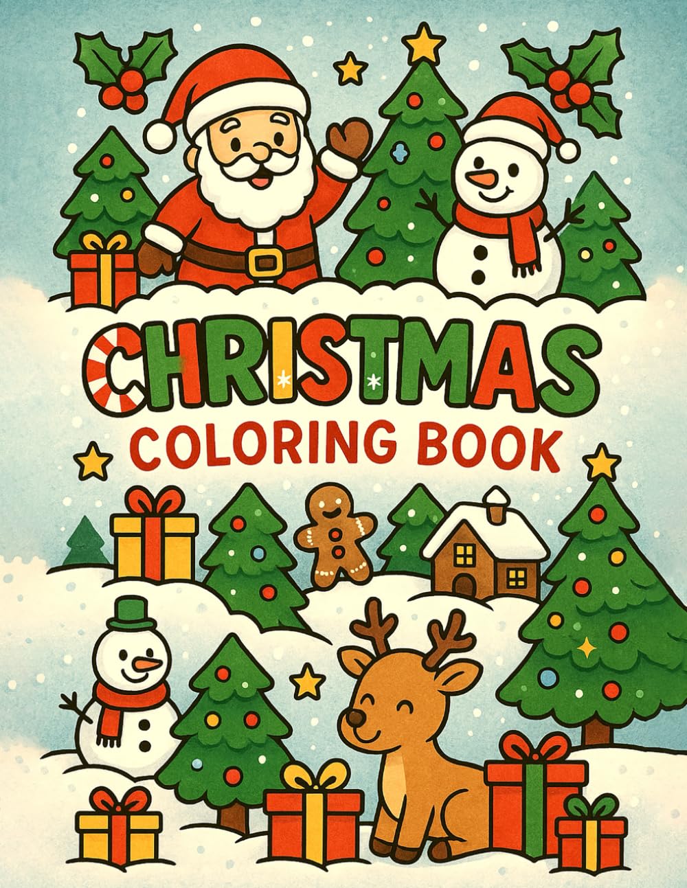 CHRISTMAS COLORING BOOK BAMBINI: Divertenti Disegni con Immagini Facili - Album da Colorare per Bambini - libro da Scarabocchiare