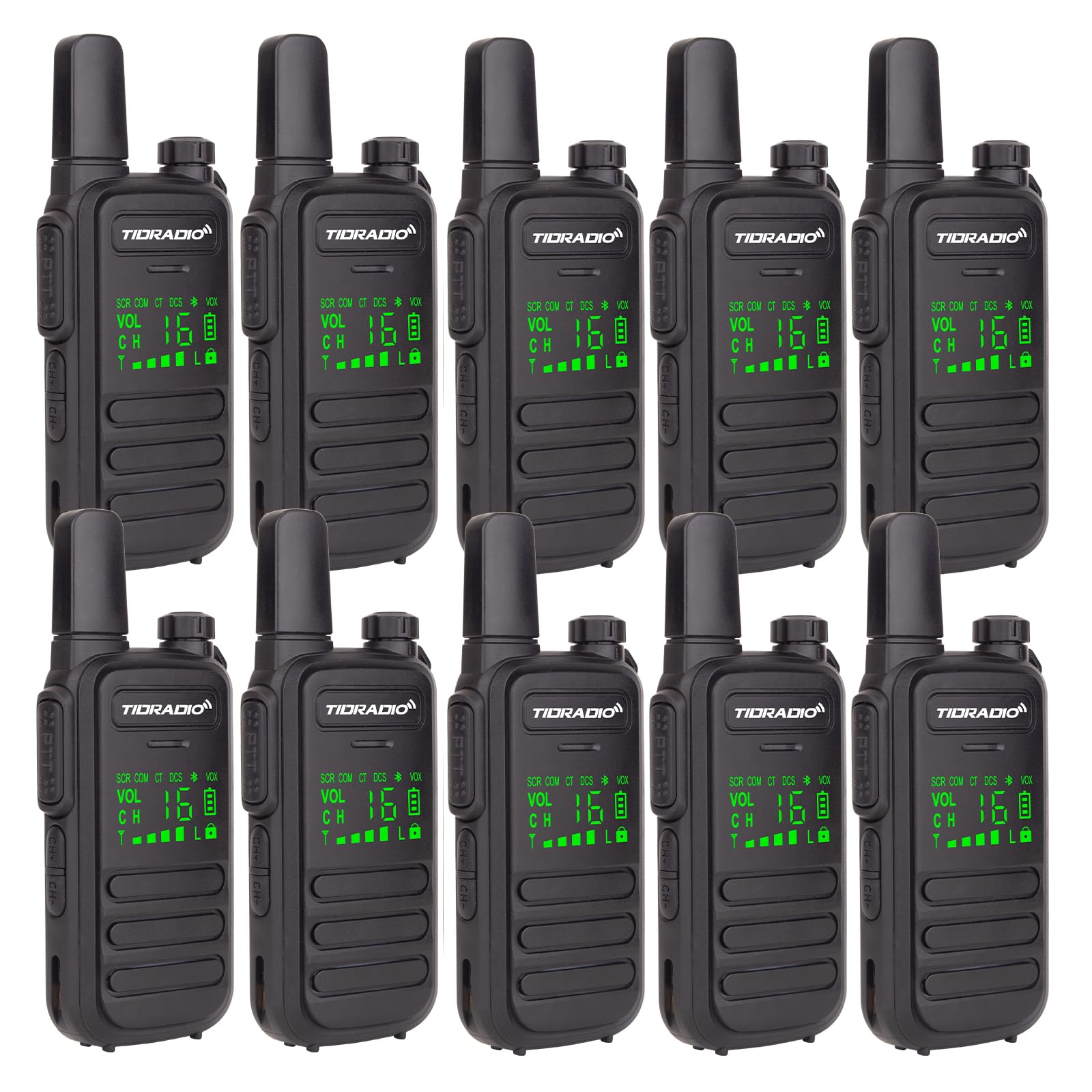TIDRADIO TD-M11 Walkie Talkies for Adults Kids, Long Range Waterproof PMR446 Licence Free 16CH Type-C Rechargeable LED Light Screen Earpieces-2Pack Two Way Radio — view 11