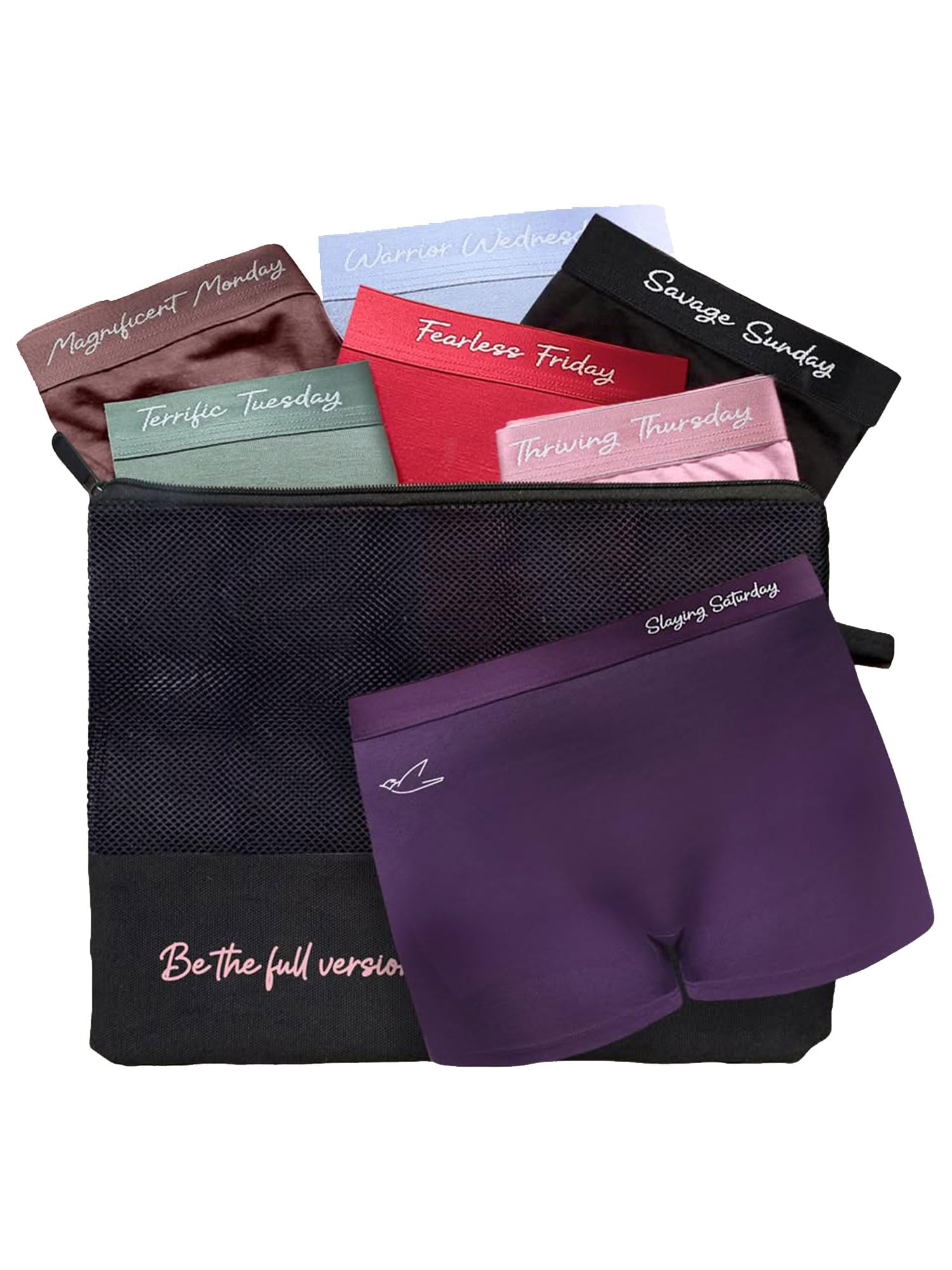 freecultr Women’s Micro Modal Boyshort Panties – Soft, Stretchable & Breathable Full Coverage Underwear | Comfortable Everyday Innerwear | Pack of 7 | Multicolor-picture-22