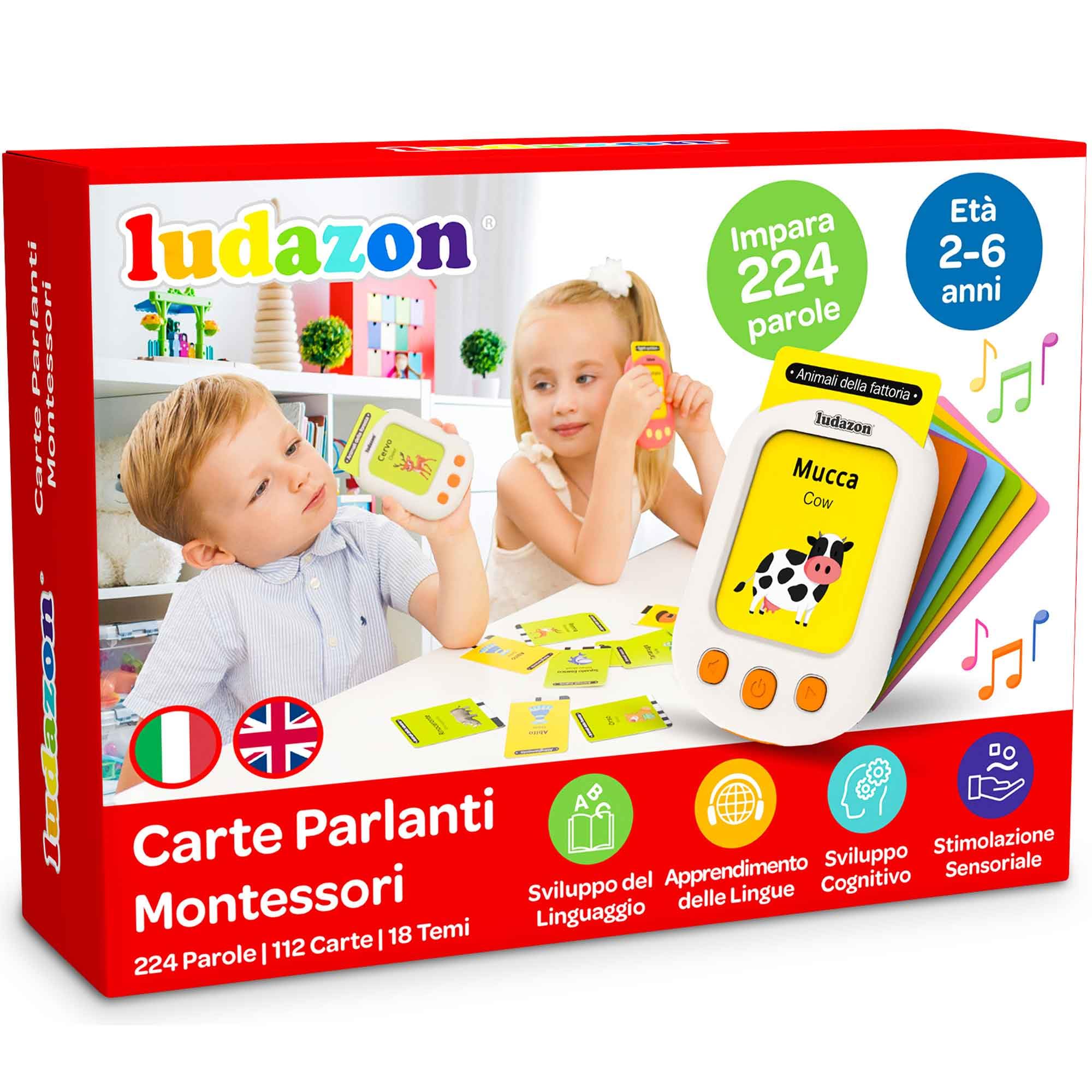 LUDAZON® Carte Parlanti Montessori Bilingue
