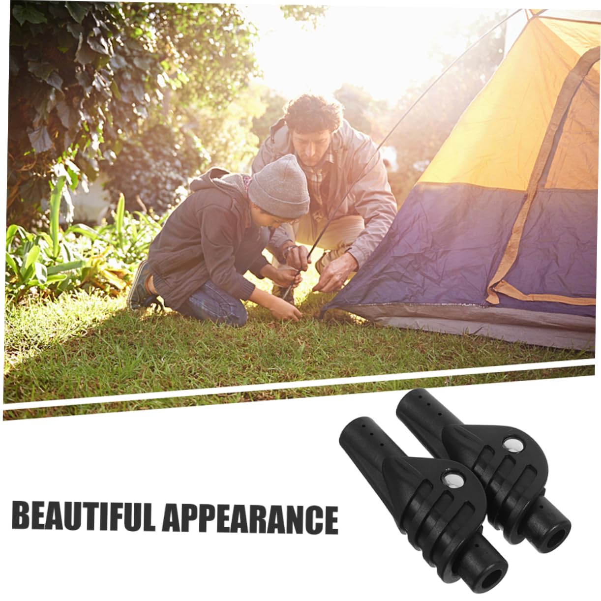 TOYANDONA Joint De Tente Glamping Soutien Accessoire De Tente Ajustable Joint De Bricolage pour Tige De Support Connecteur De Tige De Support De Tente Nylon Black