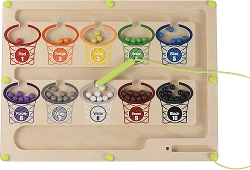 BIU Juguetes Montessori con números de color magnéticos, rompecabezas de madera con imán de madera, juegos de mesa, juguetes de conteo,