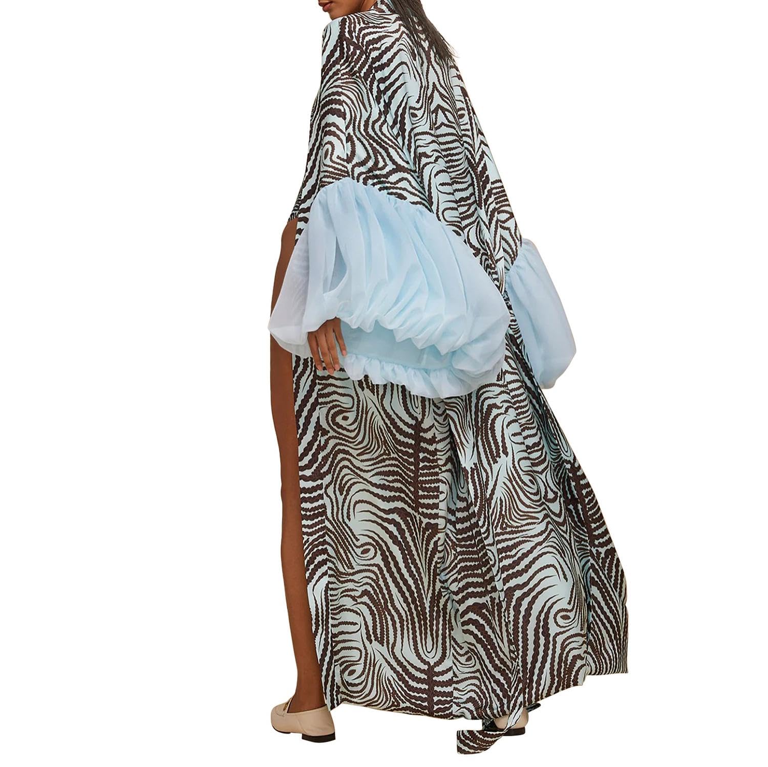 Lightweight Satin Long Kimono Cardigan for Women Swimwear Cover Ups Silk Robe