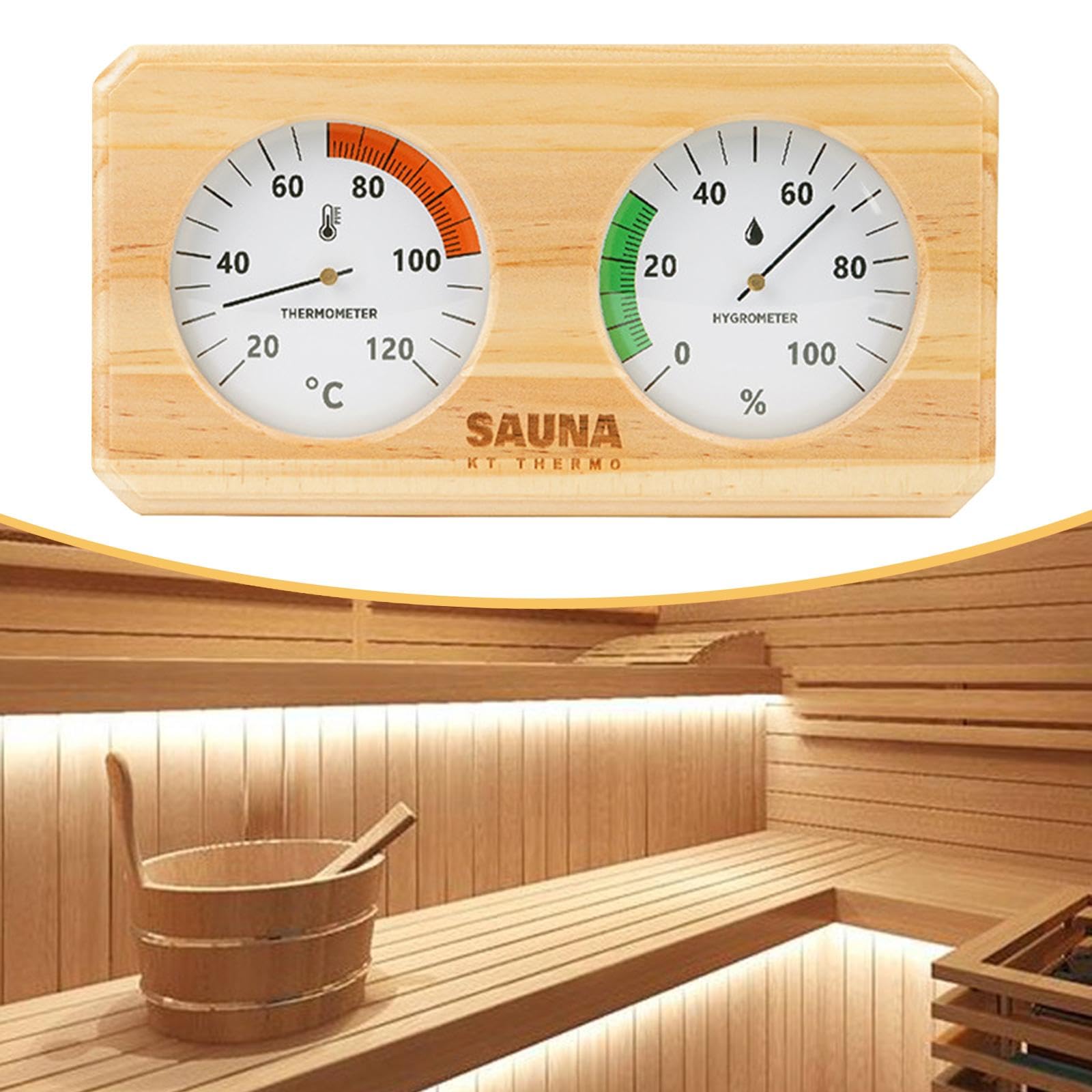 Termometro per Sauna Igrometro Igrotermografo, 0 100 Misurazione di umidità, Temperatura E umidità per, Celsius Orizzontale