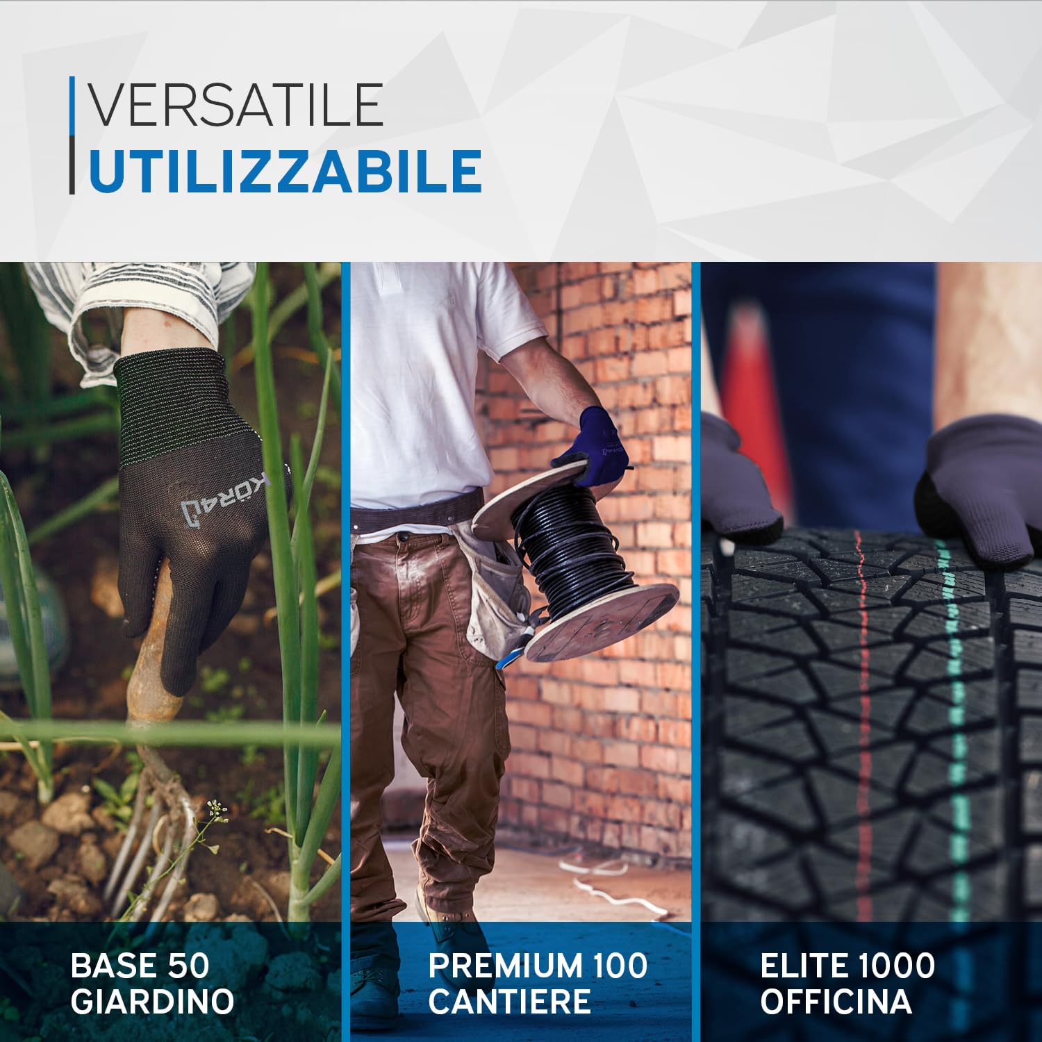 kör4u 140 paia di guanti da lavoro Elite, traspiranti e rivestiti, adatti come guanti protettivi, guanti da giardinaggio da donna e meccanici, rivestimento in nitrile di alta qualità, resistenti