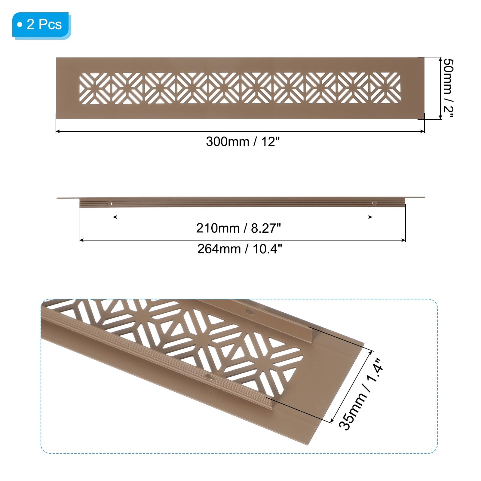 PATIKIL 12 x 2 Inch Door Air Vent Cover - Image 2